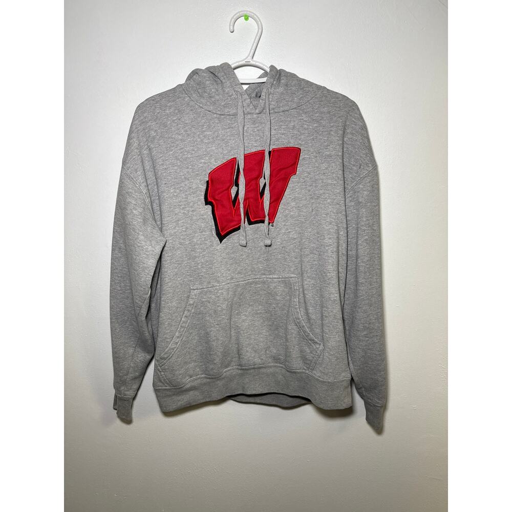 Wisconsin Badgers logo gray hoodie womens‎ large sportswear normcore casual